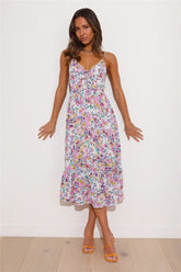 Blooming Scent Midi Dress White